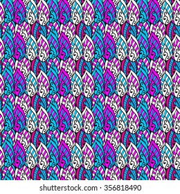 Seamless abstract hand-drawn waves pattern, wavy background. Seamless pattern can be used for wallpaper, pattern fills, web page background,surface textures. Gorgeous seamless floral background