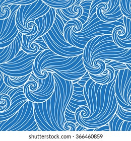 Seamless abstract hand-drawn waves pattern, wavy background. Seamless pattern can be used for wallpaper, pattern fills, web page background,surface textures. Gorgeous seamless background