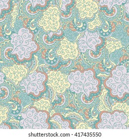 Seamless abstract hand-drawn waves pattern. Seamless pattern can be used for wallpaper, pattern fills, web page background,surface textures. Seamless floral background
