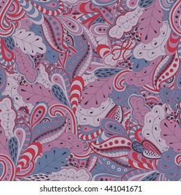 Seamless abstract hand-drawn waves pattern