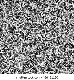 Seamless abstract hand-drawn waves pattern, background. Illustration for wallpaper, web page, surface textures.