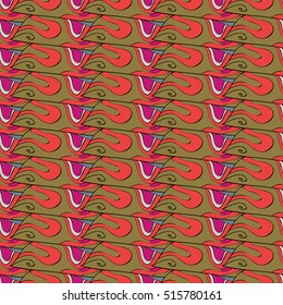Seamless abstract hand-drawn waves pattern, wavy background.