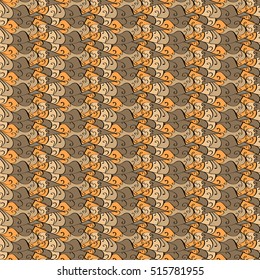 Seamless abstract hand-drawn waves pattern, wavy background.