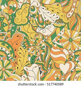 Seamless abstract hand-drawn waves pattern.