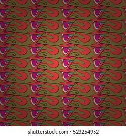 Seamless abstract hand-drawn waves pattern, wavy background.