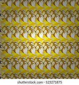 Seamless abstract hand-drawn waves pattern, wavy background. Yellow, beige.