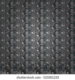 Seamless abstract hand-drawn waves pattern, wavy background. Scales. Shield. Grey. Gray. Dim. Dark.