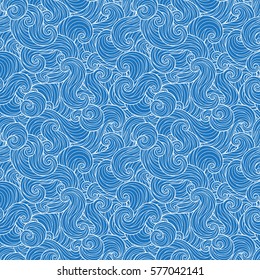 Seamless abstract hand-drawn waves pattern, wavy background. Seamless pattern can be used for wallpaper, pattern fills, web page background,surface textures. Gorgeous seamless nature background