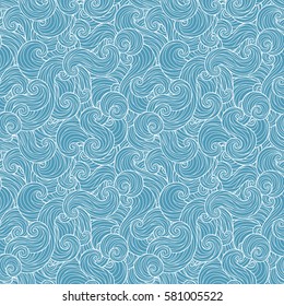 Seamless abstract hand-drawn waves pattern, wavy background. Seamless pattern can be used for wallpaper, pattern fills, web page background,surface textures. Gorgeous seamless background