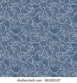 Seamless abstract hand-drawn waves pattern, wavy background. Seamless pattern can be used for wallpaper, pattern fills, web page background,surface textures. Gorgeous seamless background