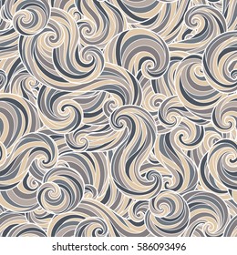 Seamless abstract hand-drawn waves pattern, wavy background. Seamless pattern can be used for wallpaper, pattern fills, web page background,surface textures. Gorgeous seamless background