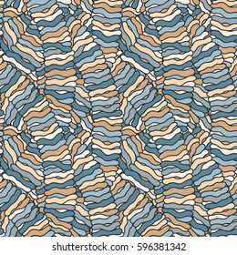 Seamless abstract hand-drawn waves pattern, wavy background. Can be used for wallpaper, pattern fills, web page, surface textures.
