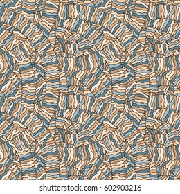 Seamless abstract hand-drawn waves pattern, wavy background. Can be used for wallpaper, pattern fills, web page, surface textures.
