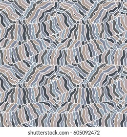Seamless abstract hand-drawn waves pattern, wavy background. Can be used for wallpaper, pattern fills, web page, surface textures.