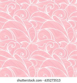 Seamless abstract hand-drawn waves pattern, wavy background. Seamless pattern can be used for wallpaper, pattern fills, web page background,surface textures. Gorgeous seamless floral background