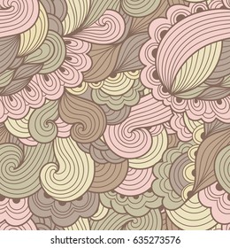 Seamless abstract hand-drawn waves pattern, wavy background. Seamless pattern can be used for wallpaper, pattern fills, web page background,surface textures. Gorgeous seamless floral background
