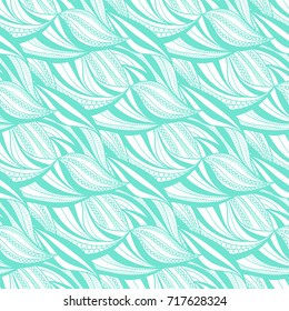 Seamless abstract hand-drawn waves pattern, wavy background. Pattern can be used for wallpaper, pattern fills, web page background,surface textures. Wavy stripes with dots or bubbles