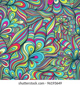 Seamless abstract hand-drawn waves pattern, wavy background. Seamless pattern can be used for wallpaper, pattern fills, web page background,surface textures. Gorgeous seamless floral background