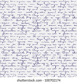 Seamless abstract handwritten text pattern