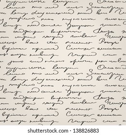 Seamless abstract handwritten text pattern