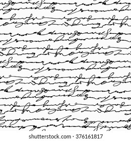 Seamless abstract handwritten text pattern