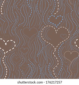 Seamless abstract hearts pattern. Vector Illustration