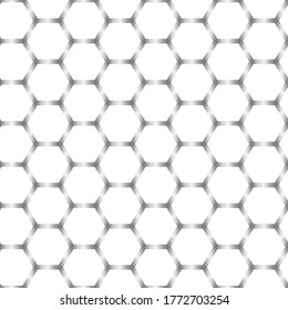 Seamless of abstract heaxagon grid cells on white background vector. Geometric pattern.