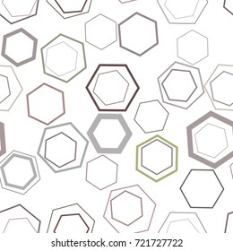 Seamless abstract hexagon geometric pattern, colorful & artistic for graphic design, catalog, textile or texture printing & background. Vector illustration graphic.