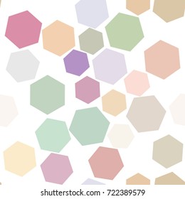 Seamless abstract hexagon geometric pattern, colorful & artistic for graphic design, catalog, textile or texture printing & background. Vector illustration graphic.