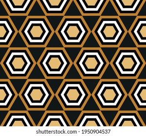 Seamless abstract hexagon pattern on a black background. EPS10 Illustration.