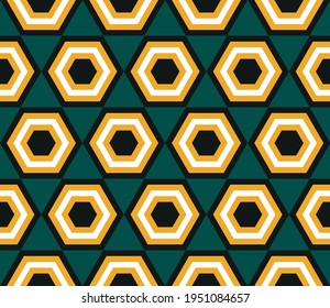 Seamless abstract hexagon pattern on a green background. EPS10 Illustration.
