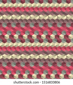 Seamless abstract hexagons and triangles textile pattern. Multicolor modern stylish background cover geometric shapes.
