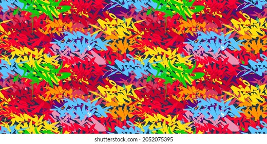 Seamless Abstract Hip Hop Street Art Graffiti Style Urban Colorful Vector Illustration Background Art