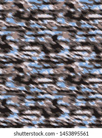 Seamless Abstract Horizontal Waves Camouflage Vector Pattern Degrade Colors Background