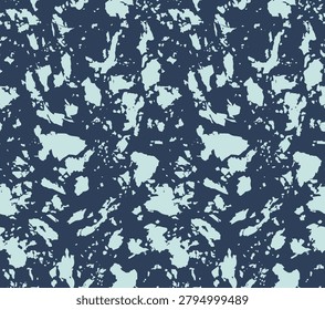 Seamless abstract ice pattern featuring fragmented frozen shapes in blue tones, suitable for textiles, sportswear, wallpapers, packaging, winter themes, and decorative surface designs.