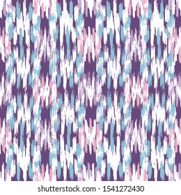 Seamless abstract ikat pattern with colorful strokes.
