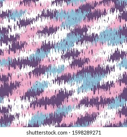 Seamless abstract ikat pattern with colorful strokes.
