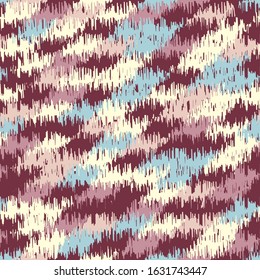 Seamless abstract ikat pattern with colorful strokes.
