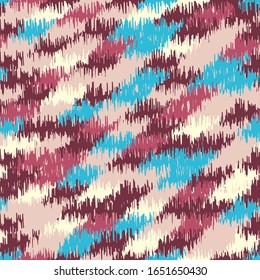 Patrón de ikat abstracto sin inconvenientes con trazos coloridos.
