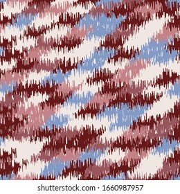 Patrón de ikat abstracto sin inconvenientes con trazos coloridos.
