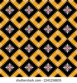 Patrón de ikat abstracto e inexorable en color tierra. Alfombra de tela azteca mandala adorno nado nativos norteamericanos de origen africano papel tapiz de chevron textil. Fondo abstracto para el diseño textil, papel pintado, superficie