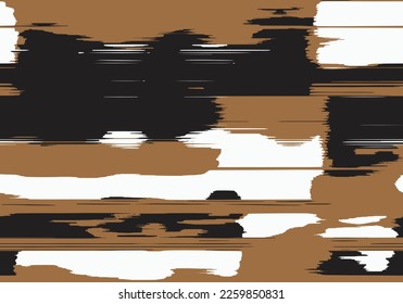 Patrón de ikat abstracto sin inconvenientes en un vector de color terrenal. Fondo abstracto para el diseño textil, papel tapiz, texturas superficiales, papel envolvente