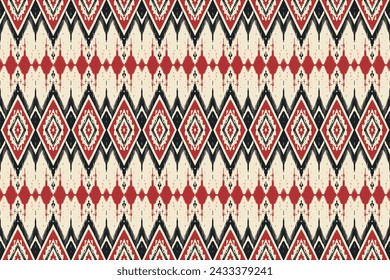 Seamless abstract ikat pattern in earthy color. Abstract background for textile design, wallpaper, surface textures, wrapping paper.