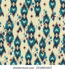 Modelo abstracto inconsútil del ikat en color terroso. Fondo Abstractas para el diseño textil, Fondo de pantalla, texturas superficiales, papel de embalaje.