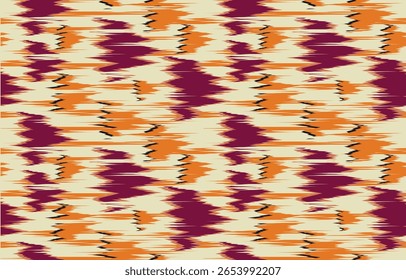 Seamless abstract ikat pattern in earthy color. Abstract background for textile design, wallpaper, surface textures, wrapping paper.