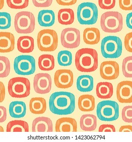 Seamless abstract ikat pattern with the image of oval geometric shapes
