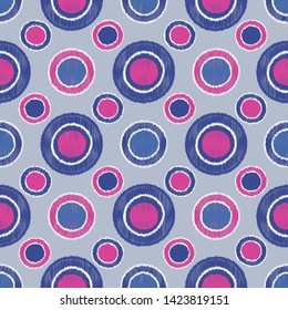 Seamless abstract ikat pattern with the image of circles.
