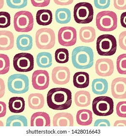 Seamless abstract ikat pattern with the image of oval geometric shapes