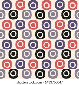 Seamless abstract ikat pattern with the image of oval geometric shapes
