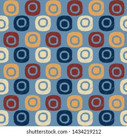 Seamless abstract ikat pattern with the image of oval geometric shapes
